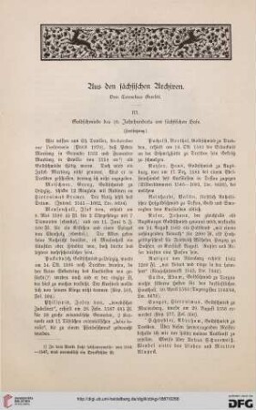 Aus den sächsischen Archiven, [5]: Goldschmiede des 16. Jahrhunderts am sächsischen Hofe