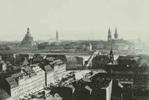 Dresden, Blick vom Turm der Dreikönigskirche nach der Altstadt