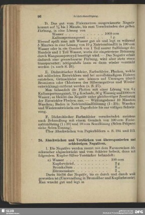 24. Abschwächen und Verstärken von überexponierten und schleierigen Negativen