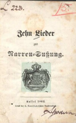 Zehn Lieder zur Narren-Sußung