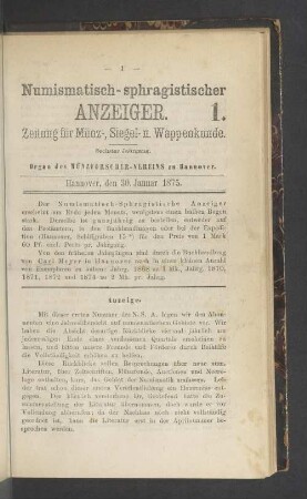 1. 30 Januar 1875