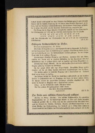 Gesteigerte Artillerietätigkeit im Westen.