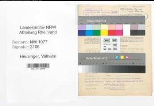 Entnazifizierung Wilhelm Heusinger , geb. 02.07.1908 (Polizist)
