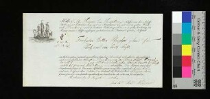 Frachtbrief, 3. August 1816, Schiffer J. A. Höüner von Hamburg