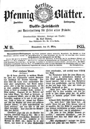 No. 11, Sonnabend, den 10. März