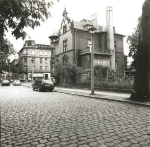 Cottbus, Karl-Liebknecht-Straße 20/Ecke Wernerstraße. Wohn-und Verwaltungsgebäude (um 1900). Straßenansicht Wernerstraße