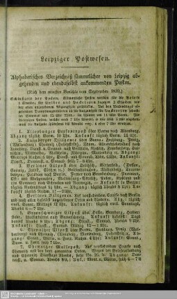 Leipziger Postwesen