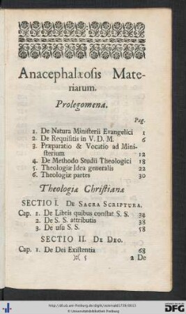 Anacephalaeosis Materiarum.
