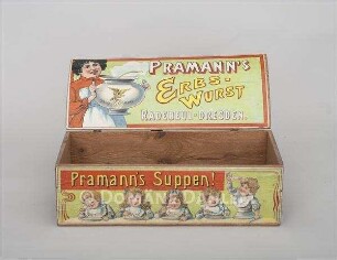 Kiste für "Pramann’s Erbswurst"