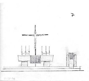 Gulbransson, Olaf Andreas; Ulm - Wiblingen; Versöhnungskirche - Altar (Ansicht), Vorschlag 7