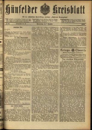 Ausgabe vom Donnerstag, den 07. Dezember 1916.