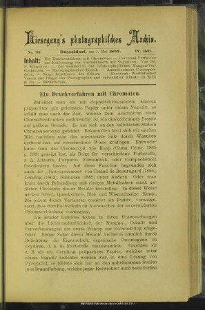 Ein Druckverfahren mit Chromaten