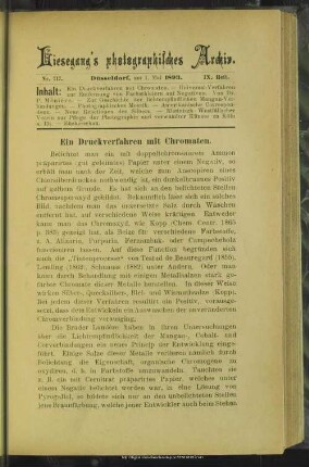 Ein Druckverfahren mit Chromaten