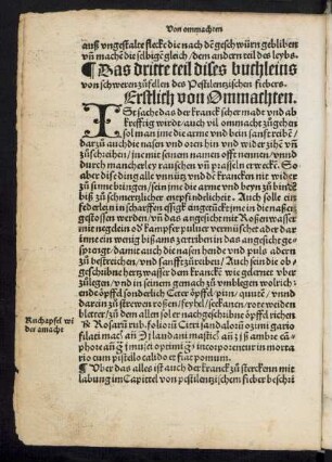 Das dritte teil dises buchleins von schweren zufellen des Pestilentzischen fiebers.
