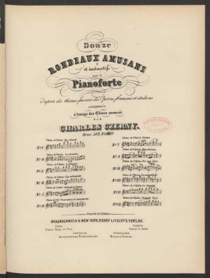 No. 6: Thème de l'opéra: Un avventura di Scaramuccia, de Ricci : Op. 583