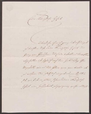 Albert Alexander von Pourtalès (1812-1861), Nachlass: Brief von Hermann von Pückler an Kaiserin Augusta - BSB Ana 472.II.C. Pückler, Hermann von