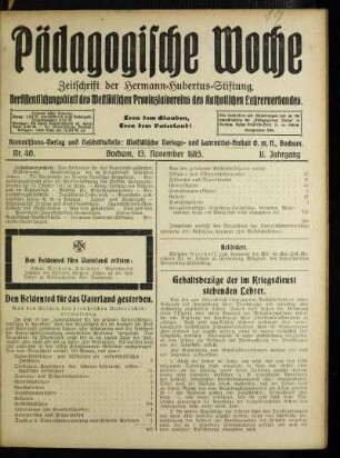Gehaltsbezüge der im Kriegsdienst stehenden Lehrer