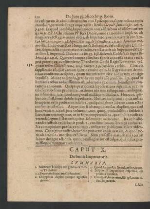 Caput X. De bonis Imperatoris.