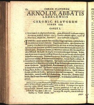 Arnoldi, Abbatis Lubecensis Chronic. Slavorum Liber IIII.