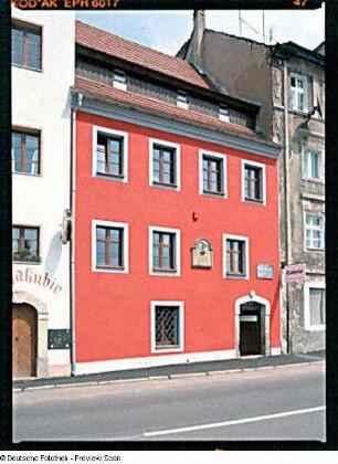 Zgorzelec/Polen, Ignatz-Daszynski-Straße 12. Jakob-Böhme-Haus (16. Jh.). Straßenansicht