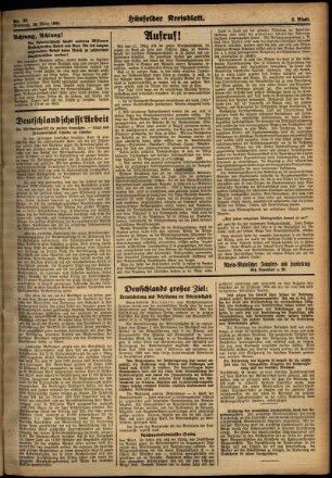 Zweite Ausgabe vom Mittwoch, den 28. März 1934.