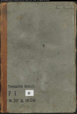 Zivilstandsregister der Mairie Bergkirchen, Kreis Minden (GT 1813). (Gemeinde: Evangelische Gemeinde Bergkirchen, Kreis Minden)