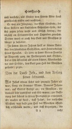 Von der Taufe Jesu, und dem Anfang seines Lehramts