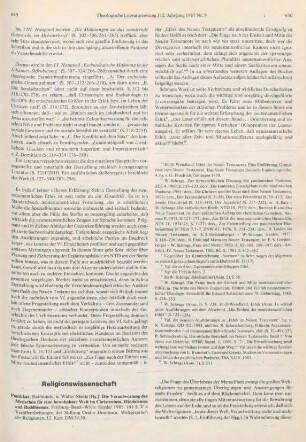 649-652 [Rezension] Die Verantwortung des Menschen für eine bewohnbare Welt im Christentum, Hinduismus und Buddhismus