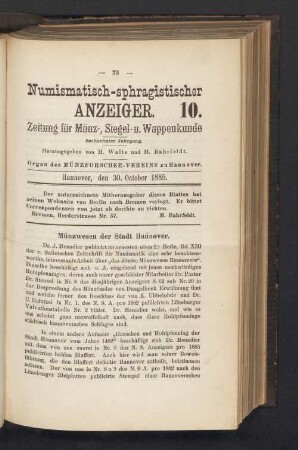 10. 30. October 1885