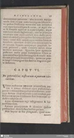 Caput VI. De generalibus nostrarum aquarum virtutibus