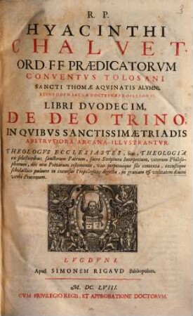 Theologus Ecclesiastes Sive Theologia Ex Selectioribus SS. Patrum, S. Scripturae Interpretu[m] ... testimoniis ... contexta ..., 2. De Scientia Dei, Voluntate; Providentia; Praedestinatione, Causalitate, Et Foelicitate