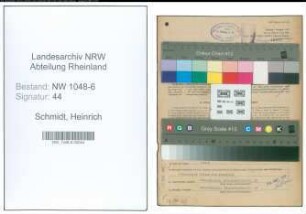 Entnazifizierung Heinrich Schmidt , geb. 28.08.1897 (Buchhalter)