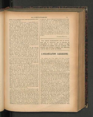 L'Organisation Saharienne.