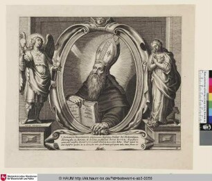 [Der heilige Augustinus mit der Regula Eremit in einer Kartusche]