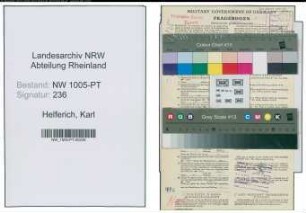 Entnazifizierung Karl Helferich , geb. 15.02.1907 (Lagerarbeiter)