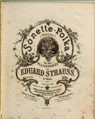 Sonette-Polka : française ; für das Pianoforte ; 3s. Werk