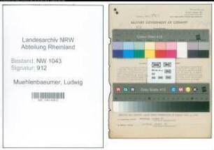 Entnazifizierung Ludwig Muehlenbaeumer , geb. 25.04.1893 (Postbeamter)