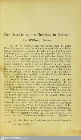 Zur Geschichte des Theaters in Meißen