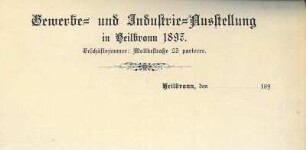 Blankobriefbogen der "Gewerbe- und Industrie-Ausstellung in Heilbronn 1897"