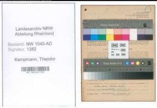 Entnazifizierung Theodor Kampmann , geb. 22.11.1916 (Vermessungstechniker)