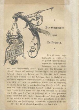 I. Die Geschichte ihrer Entstehung