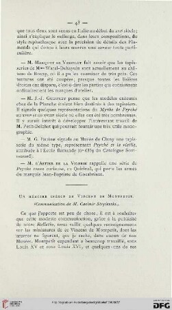 Un mémoire inédit de Vincent de Montpetit