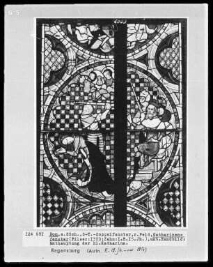 Fenster s XV, Katharinenfenster, Feld: Enthauptung der Heiligen Katharina