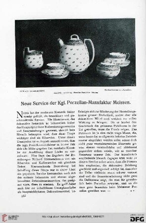 Neue Service der Kgl. Porzellan-Manufaktur Meissen