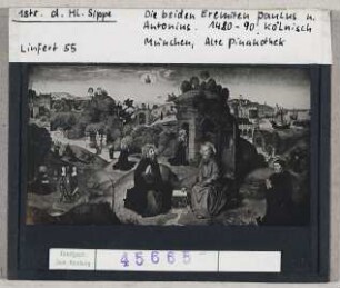 Meister der Heiligen Sippe: Der Hl. Paulus und der Hl. Antonius (Eremitenbild). München, Alte Pinakothek
