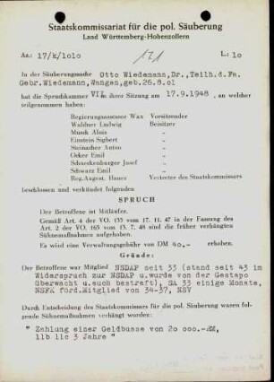 Wiedemann, Otto, Dr.