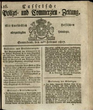 Nr. 16, Sonnabend, den 22sten Februar 1817