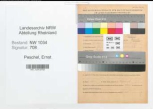 Entnazifizierung Ernst Peschel , geb. 04.05.1877 (Hauptmann)