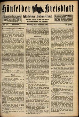 Zweite Ausgabe vom Samstag, den 05. September 1925.