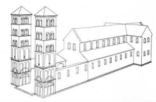 Hirsau, ehemaliges Benediktinerkloster Sankt Peter und Paul, Klosterkirche, Rekonstruktion nach Dehio